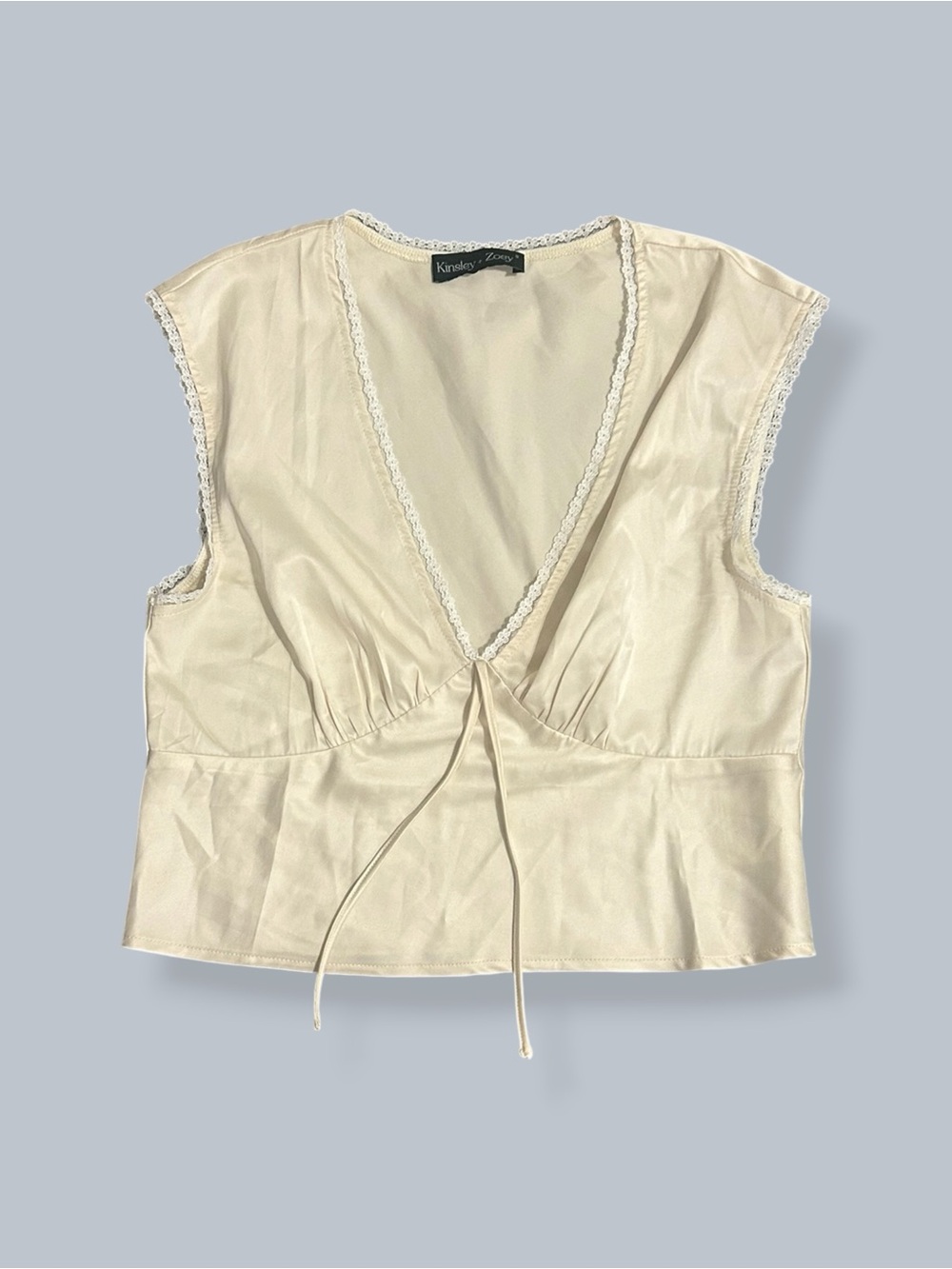 trendy y2k faux silky top